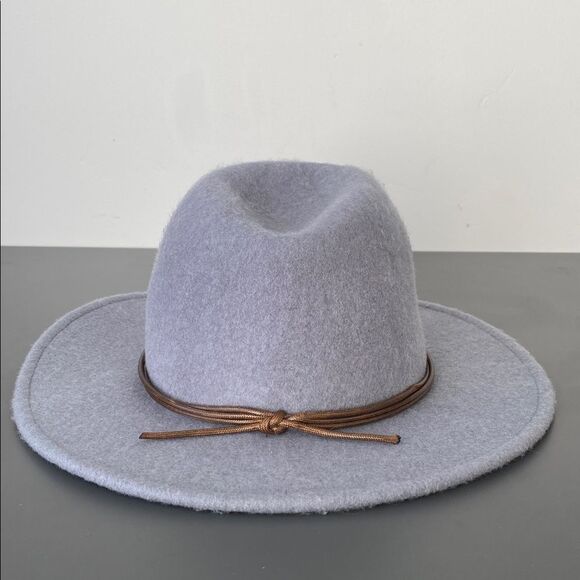 Brixton Women’s Light Gray Wool Felt Fedora with Brown Band OS Western Boho Chic main image 4